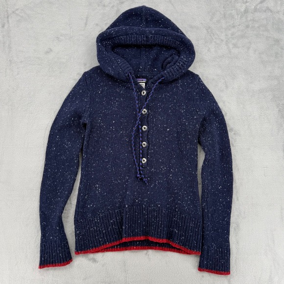 Patagonia Ranchito Hoody Merino‎ Wool Blend Classic Navy Blue Women's Small - Picture 2 of 13